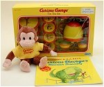 Curious George Teaset and Dinasaur Book